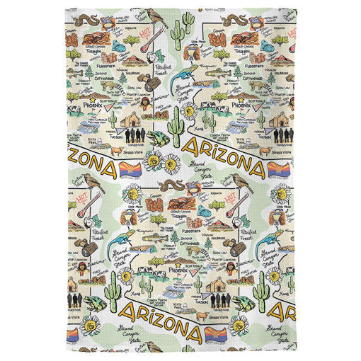 Arizona Map Repeat Kitchen Towel