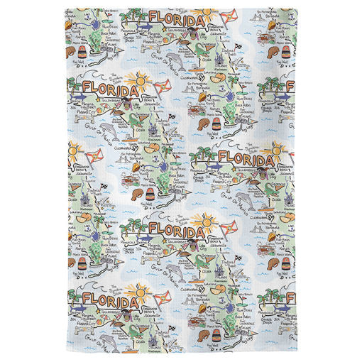 Florida Map Repeat Kitchen Towel