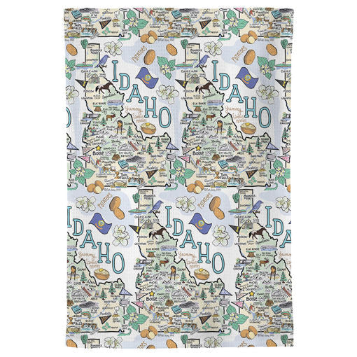 Idaho Map Repeat Kitchen Towel