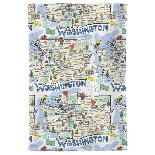 Washington Map Repeat Kitchen Towel