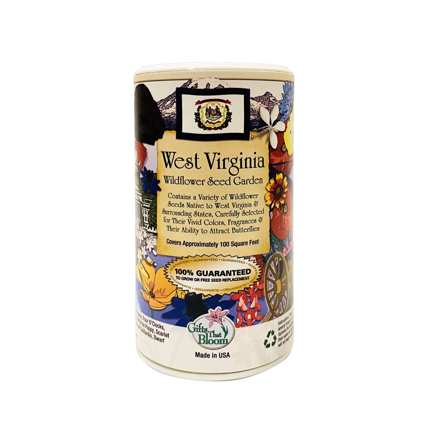 West Virginia Garden Shaker Can