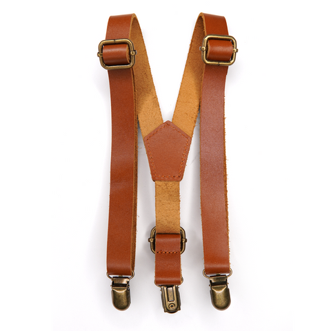 Leather Suspenders - Tan - Plaasmeisie Leather Goods
