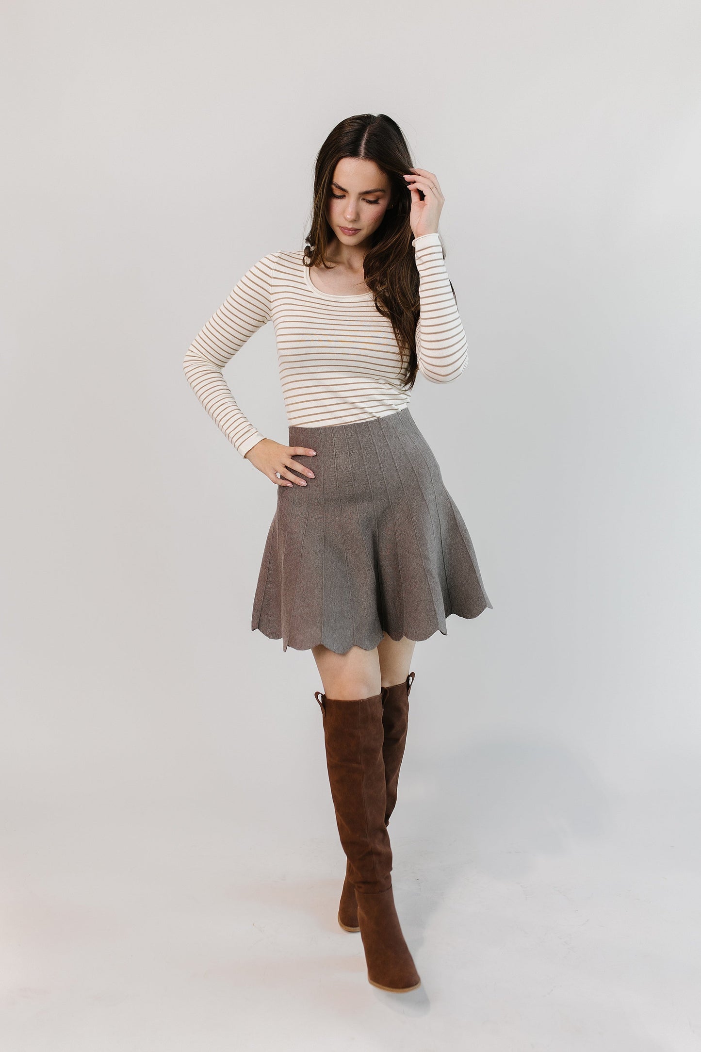 The East Side Pleated Scalloped Skirt