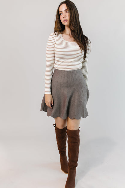 The East Side Pleated Scalloped Skirt