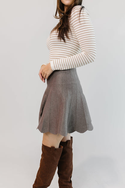 The East Side Pleated Scalloped Skirt