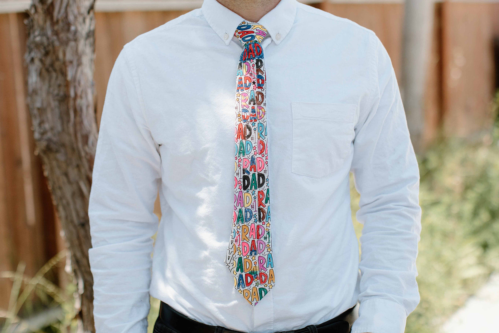 Rad & Happy Father's Day Tie - Rad Dad or Rad Grand Dad - Blank Men's Tie + Marker Set