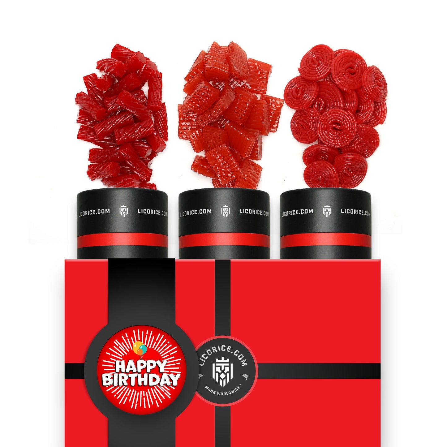 Red Licorice Happy Birthday Gift Box