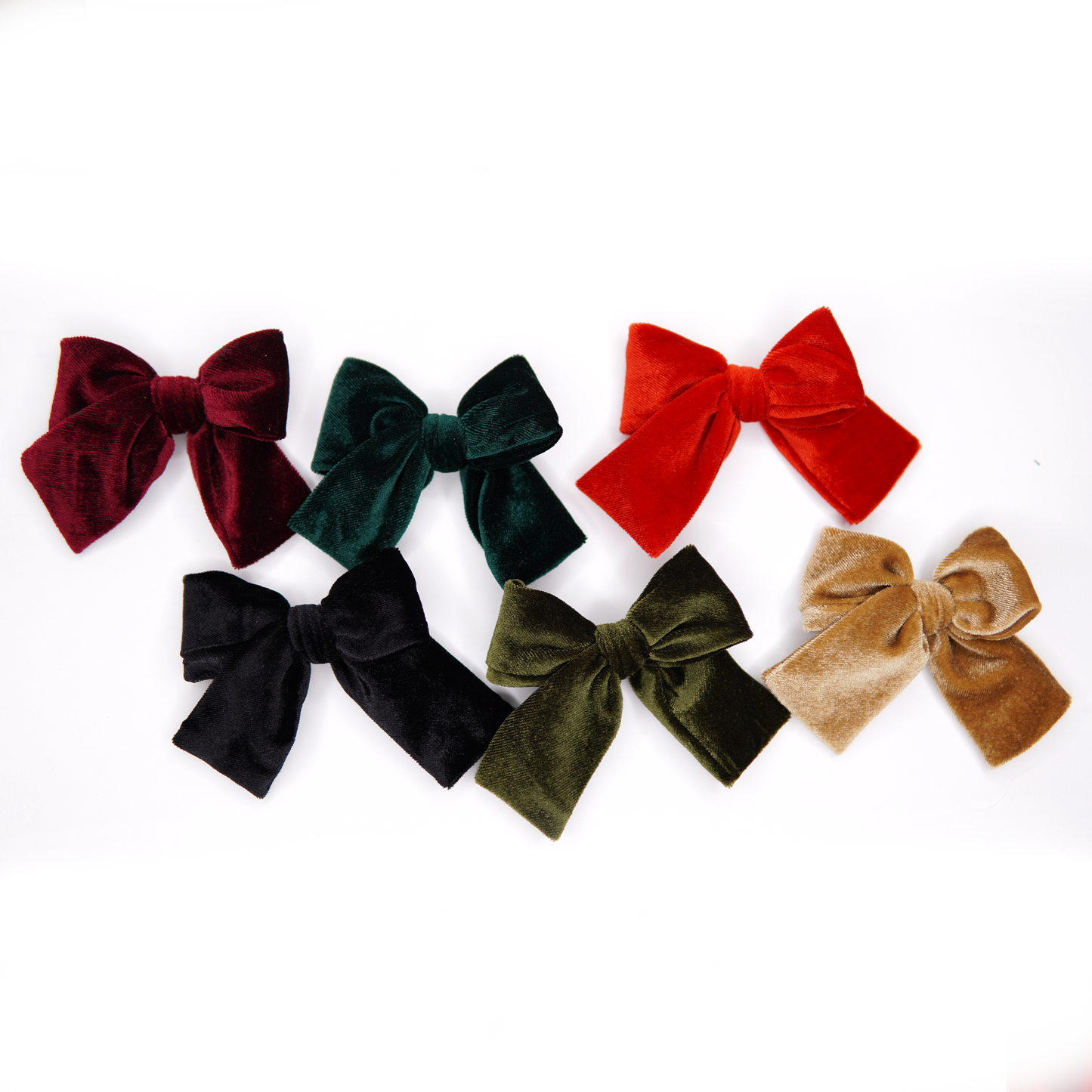 True Red Velvet Hair Bow for Girls - Small