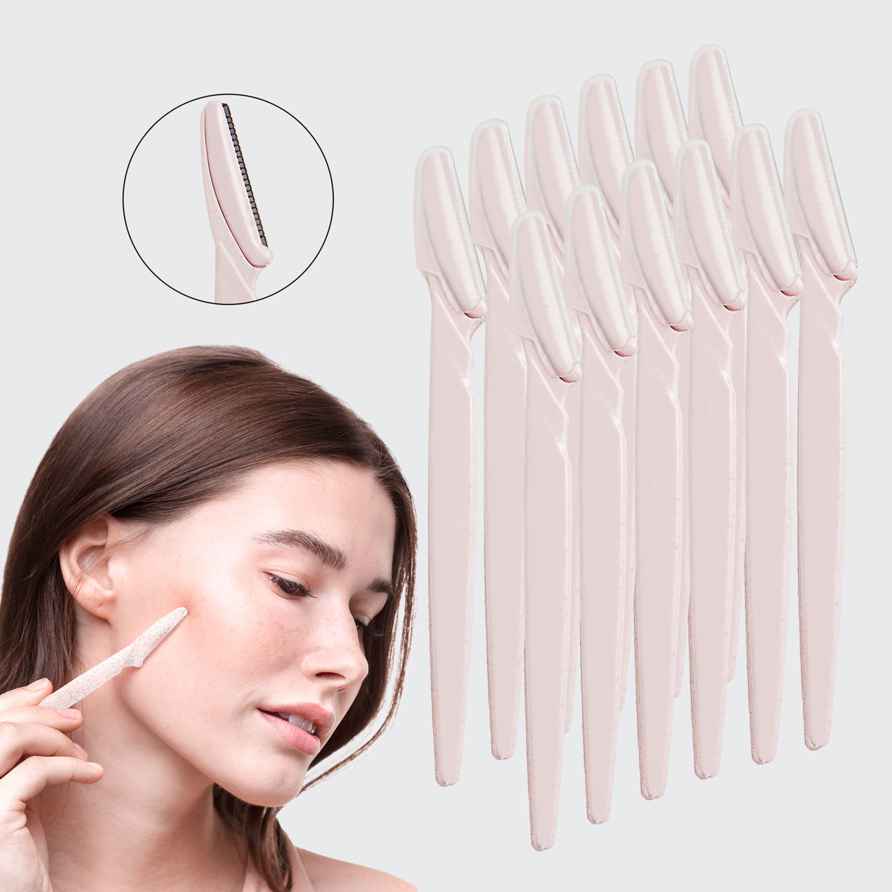 Dermaplaning Tool 12pk | Eco-Friendly Blush