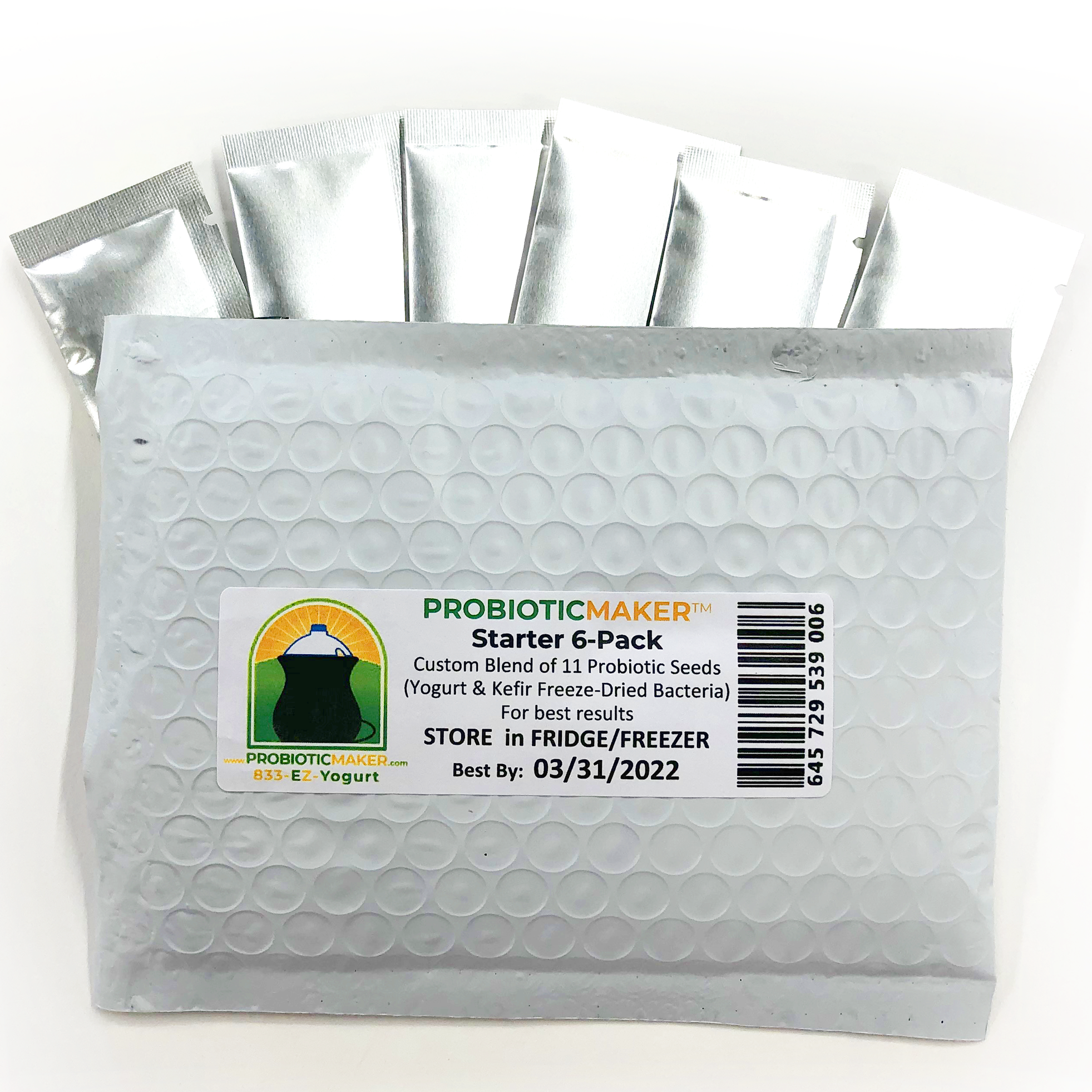 6 Pack Probiotic Starter "Seeds" (Custom Blend of 11 Probiotic Cultures)