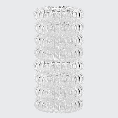 Spiral Hair Ties 8 Pc - Clear