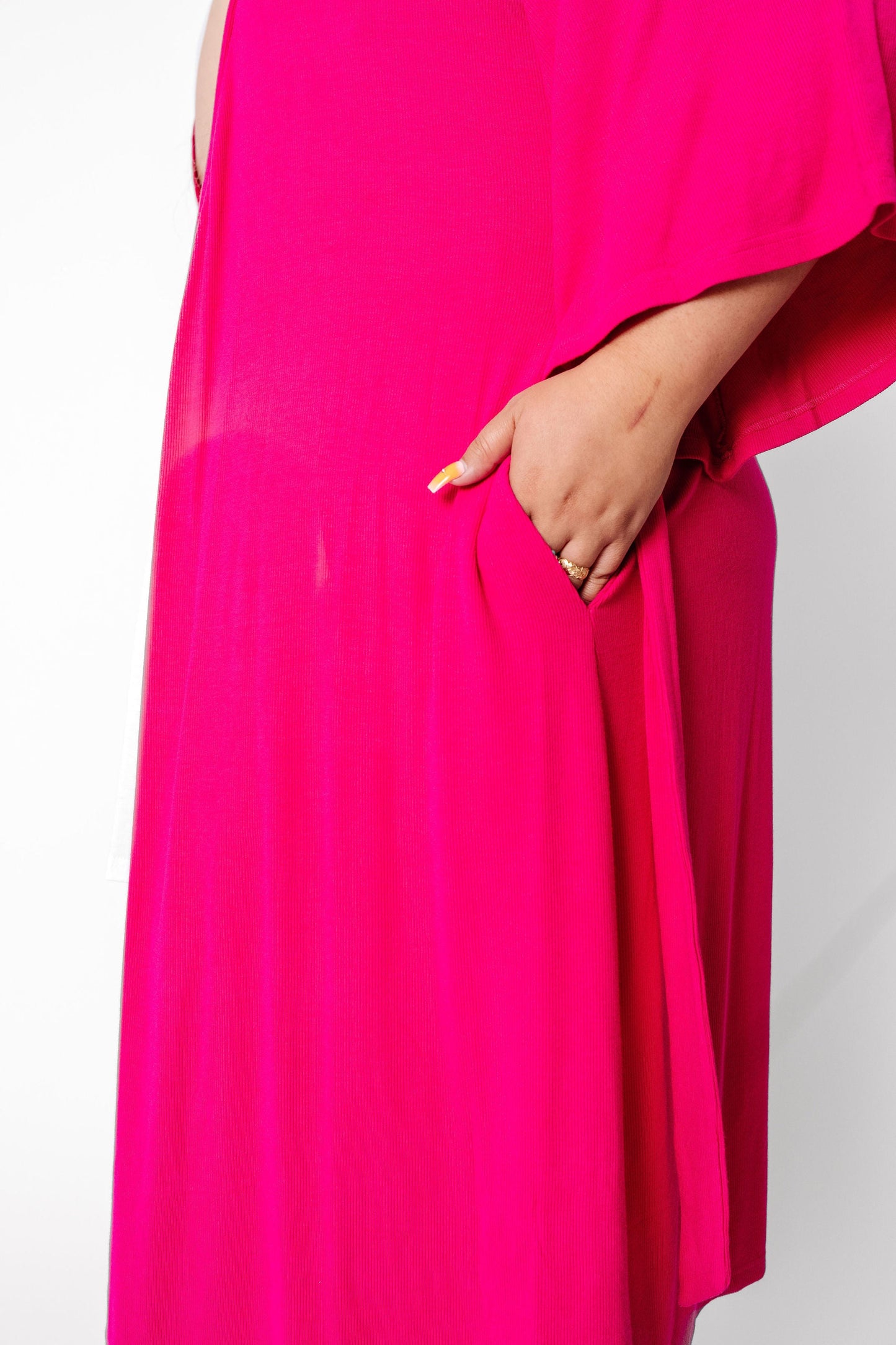 club rose ribbed robe