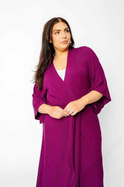 club rose ribbed robe