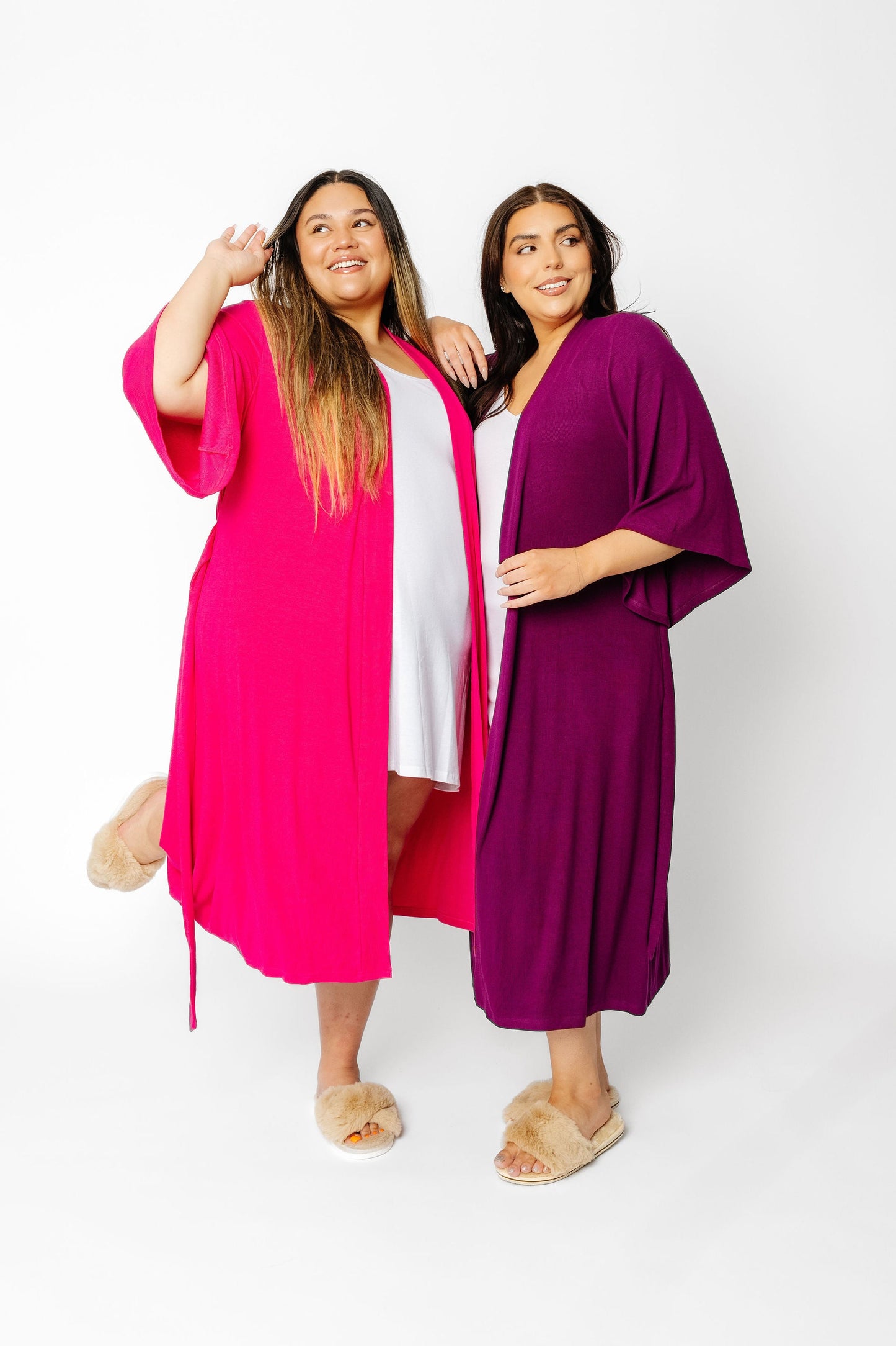 club rose ribbed robe