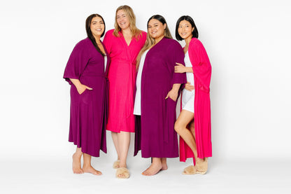 club rose ribbed robe