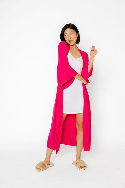 club rose ribbed robe