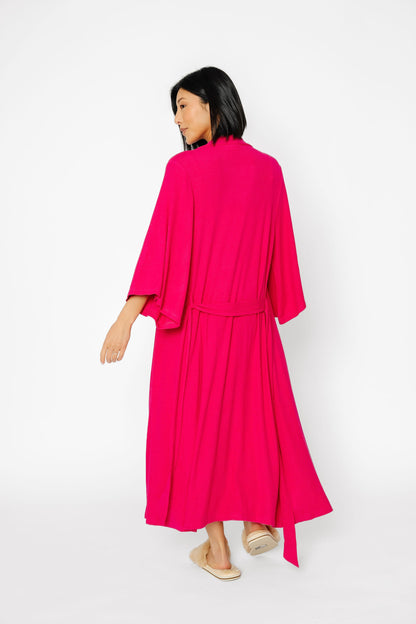 club rose ribbed robe