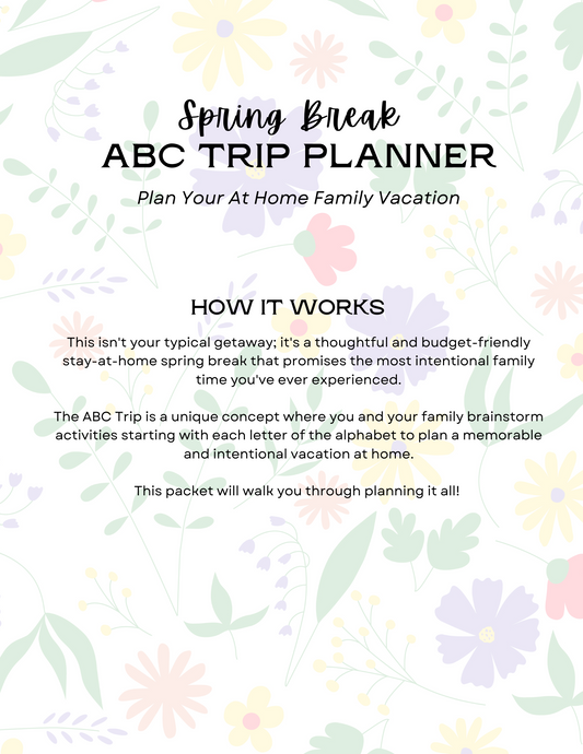 ABC Trip - At Home Family Vacation Plan