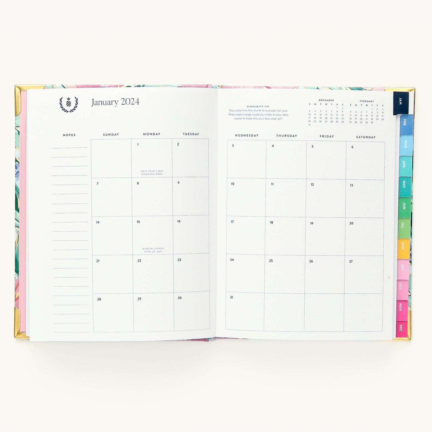 2024 Weekly, Simplified Planner, Blush Magnolia