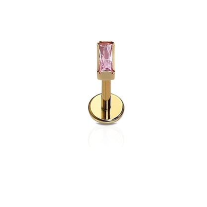 Baguette Gem Flat Back Stud