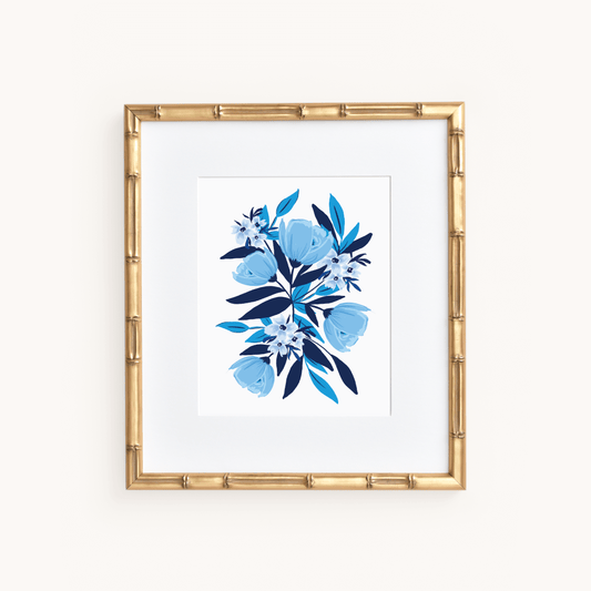 Art Print, Blue Blooms