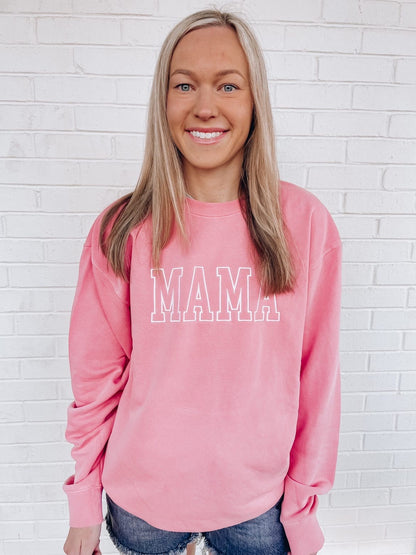 Embroidered Pigment Dye Crewneck Sweatshirt - OUTLINE NAME