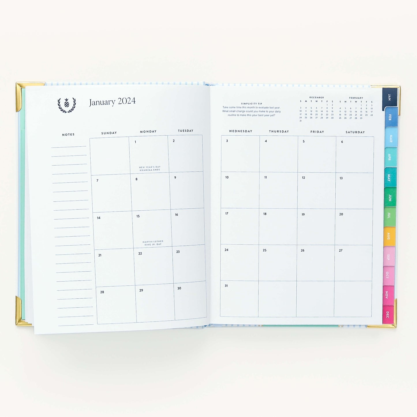 2024 Weekly, Simplified Planner, Coastal Stripe