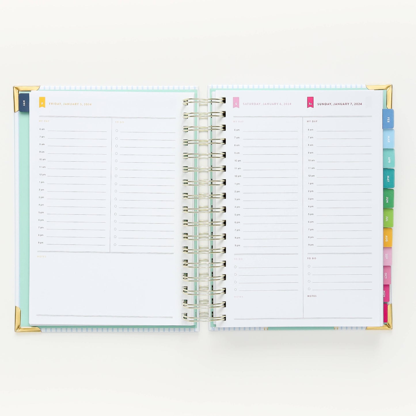 2024 Daily, Simplified Planner, Coastal Stripe