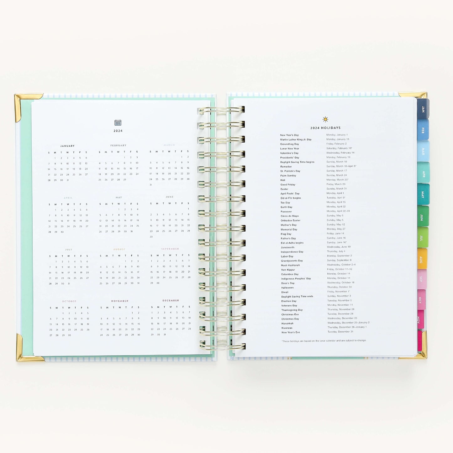 2024 Daily, Simplified Planner, Coastal Stripe