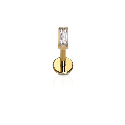 Baguette Gem Flat Back Stud