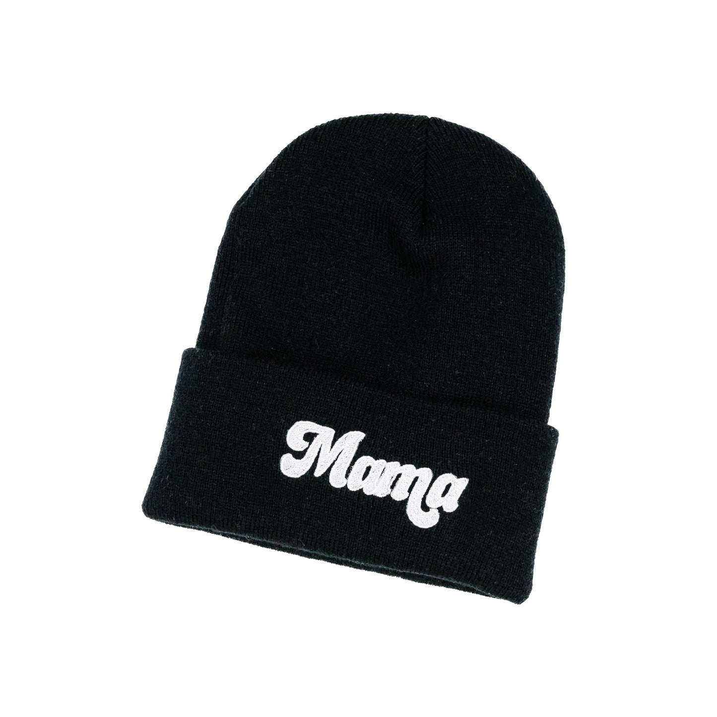 Adult Beanie - Mama Retro - Black w/ White