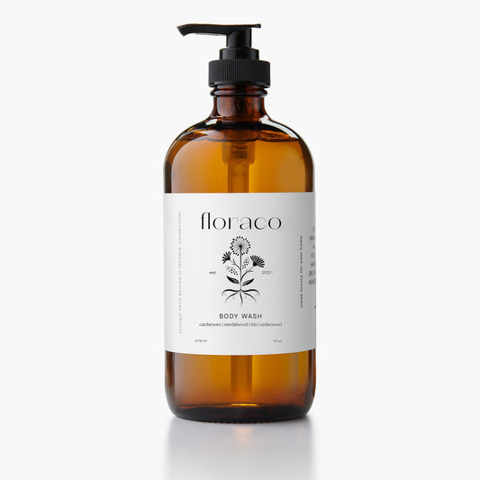 Floraco Body Wash: Cedarwood, Sandalwood, Iris and Cardamom