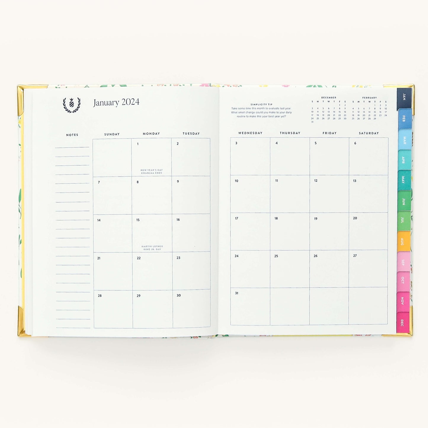 2024 Weekly, Simplified Planner, Golden Hour