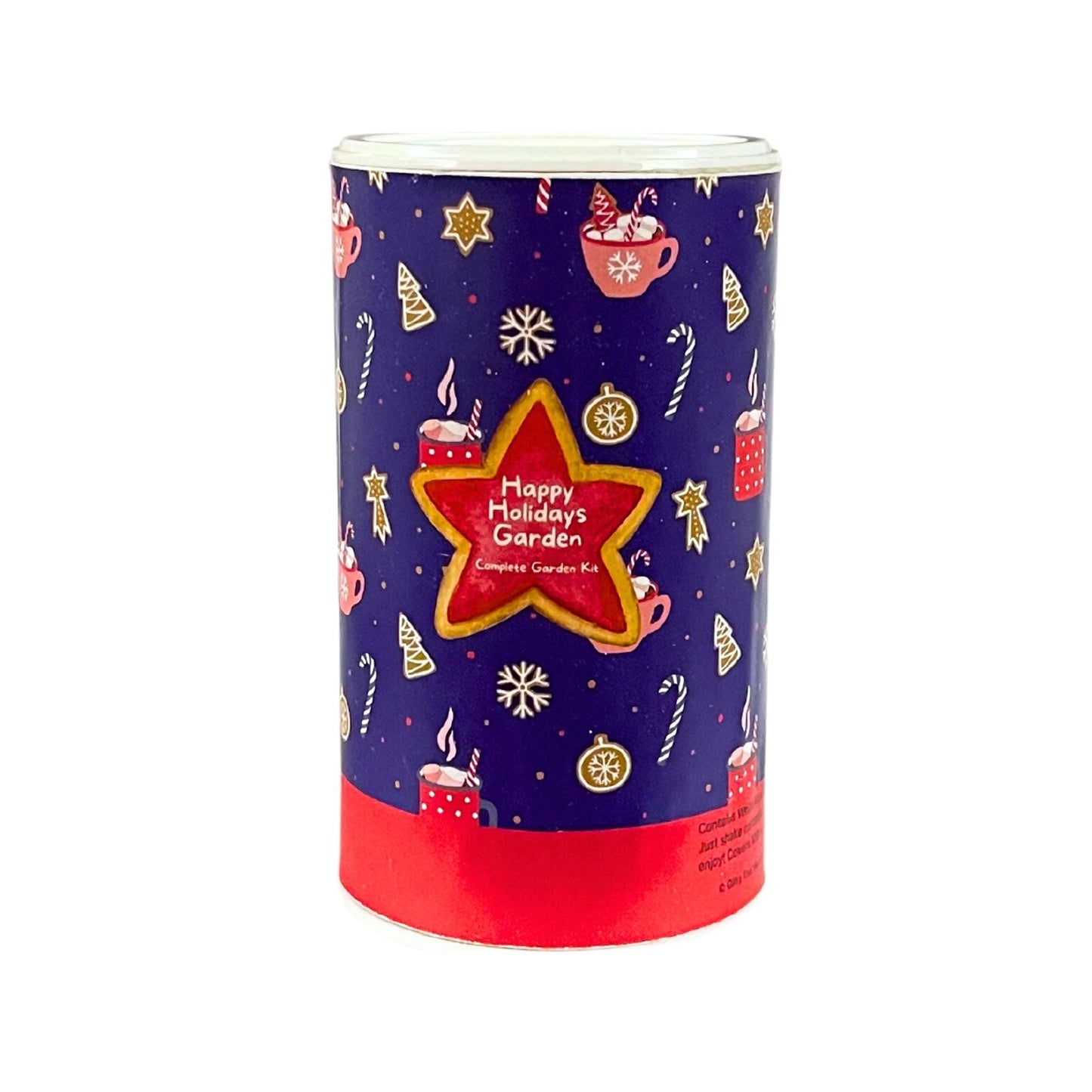 Happy Holidays Garden Shaker Can