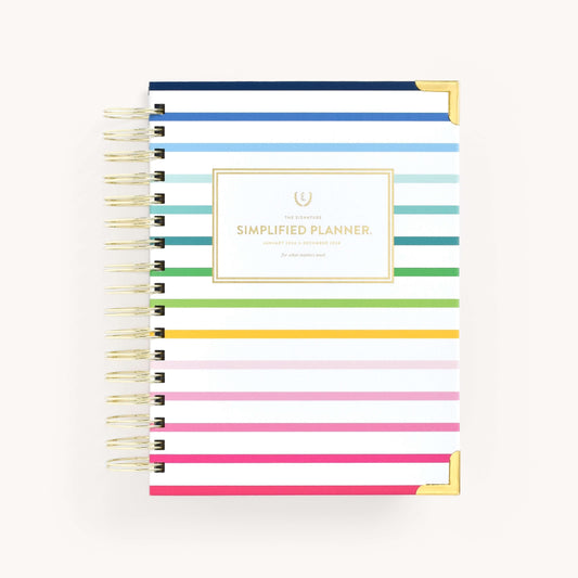 2024 Daily, Simplified Planner, Happy Stripe