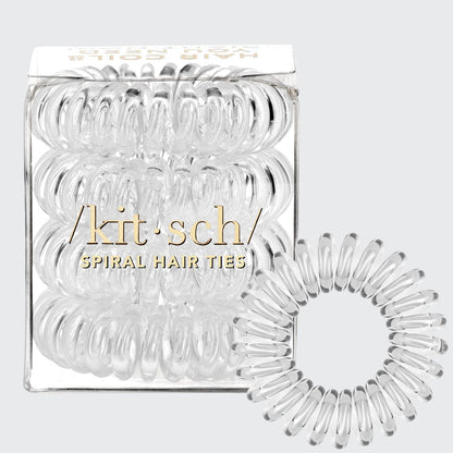 Spiral Hair Ties 4 Pc - Clear