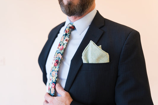 Sea Foam Green Linen Pocket Square