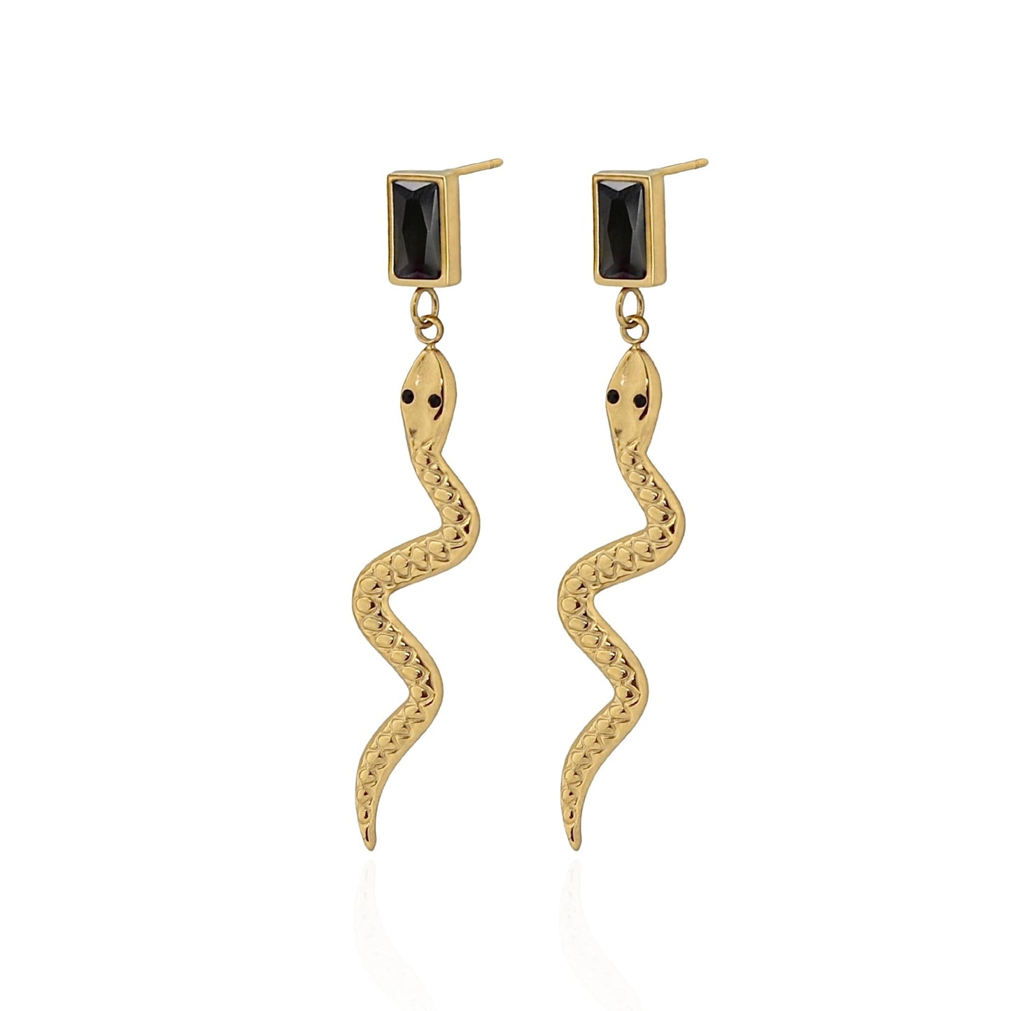 Noir Snake Drop Studs