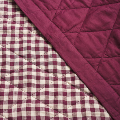 Berry Gingham Linen Quilt