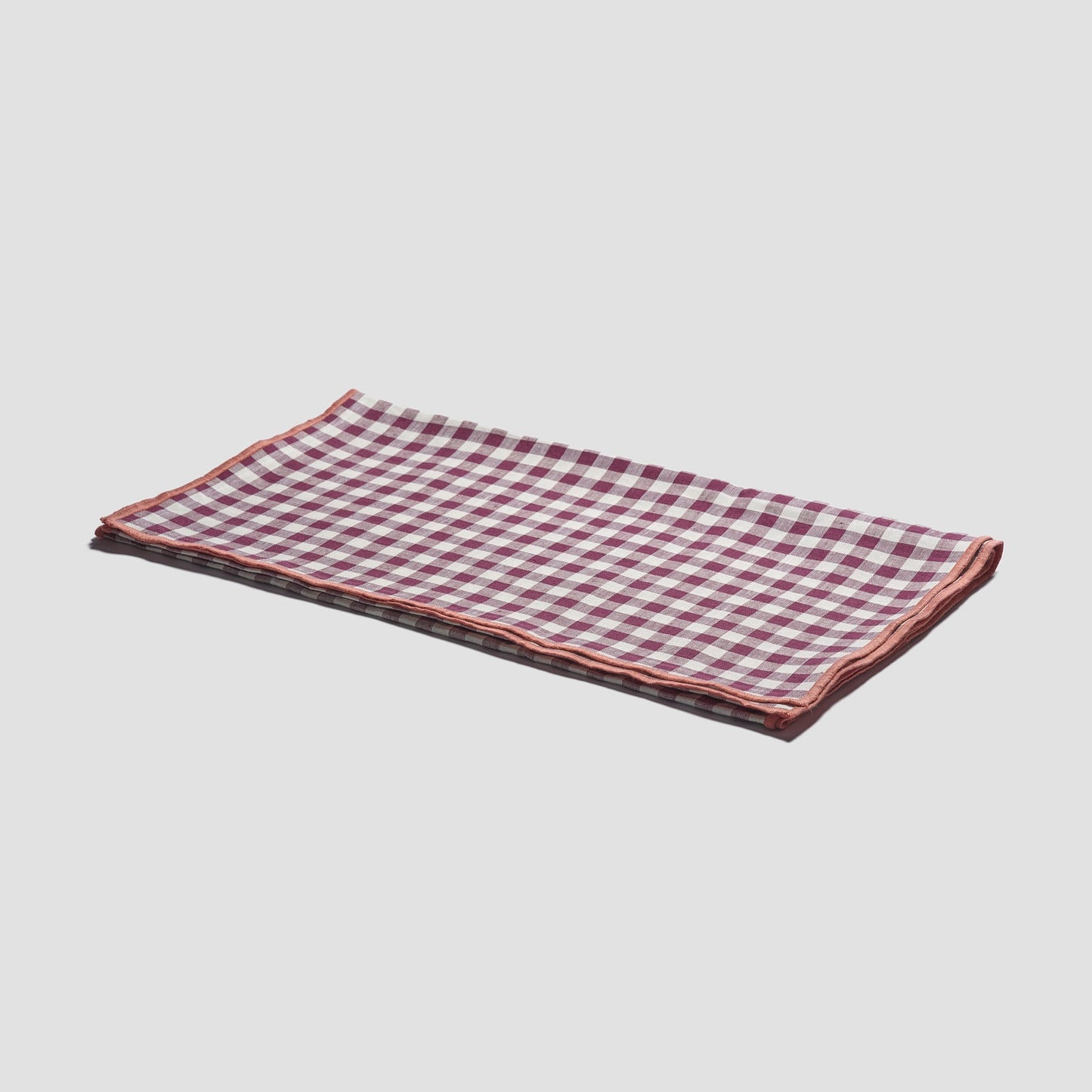 Berry Gingham Linen Table Runner