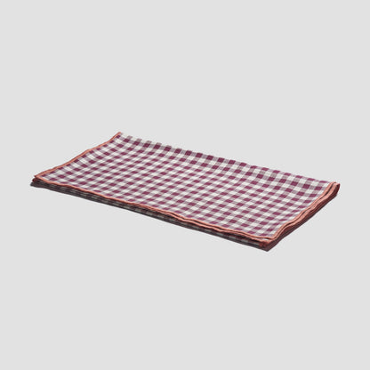 Berry Gingham Linen Table Runner