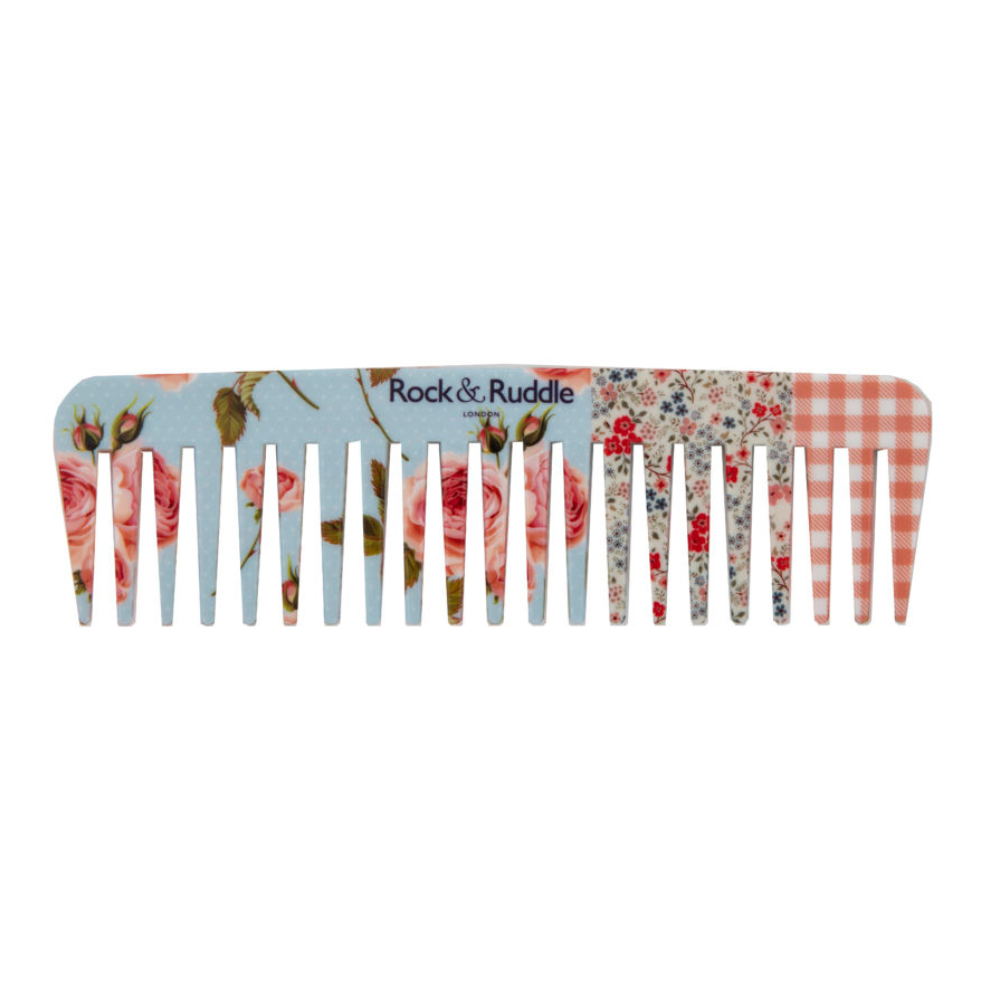 Pink Gingham Wide Tooth Comb