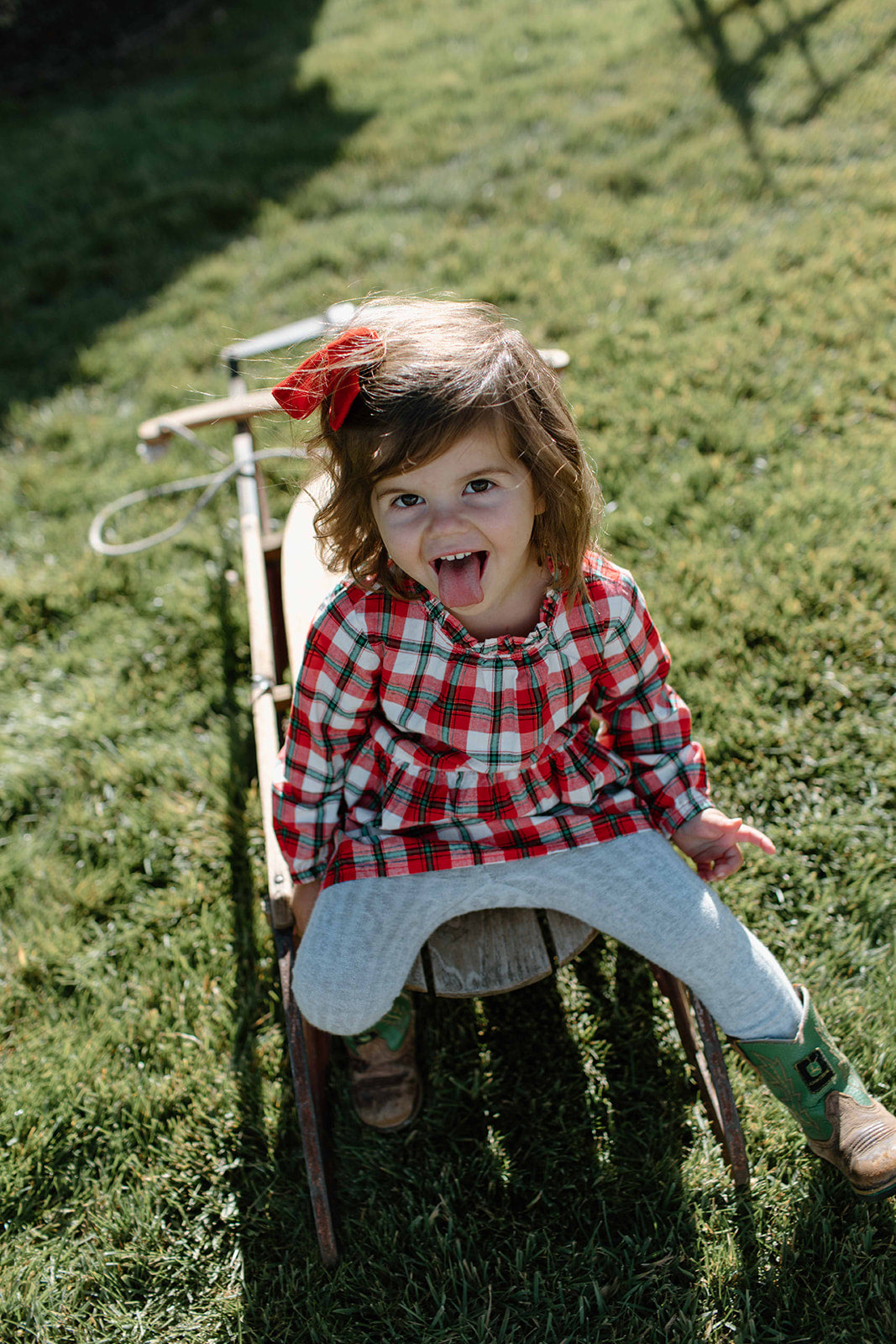 True Red Velvet Hair Bow for Girls - Small