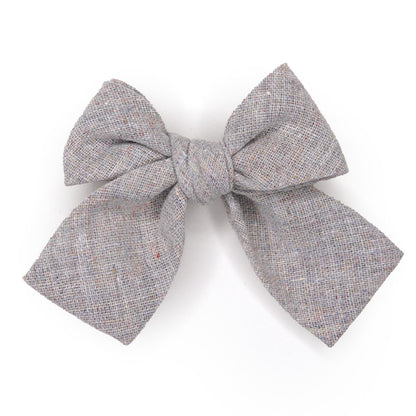 Slate Grey Petite Hair Bow for Girls