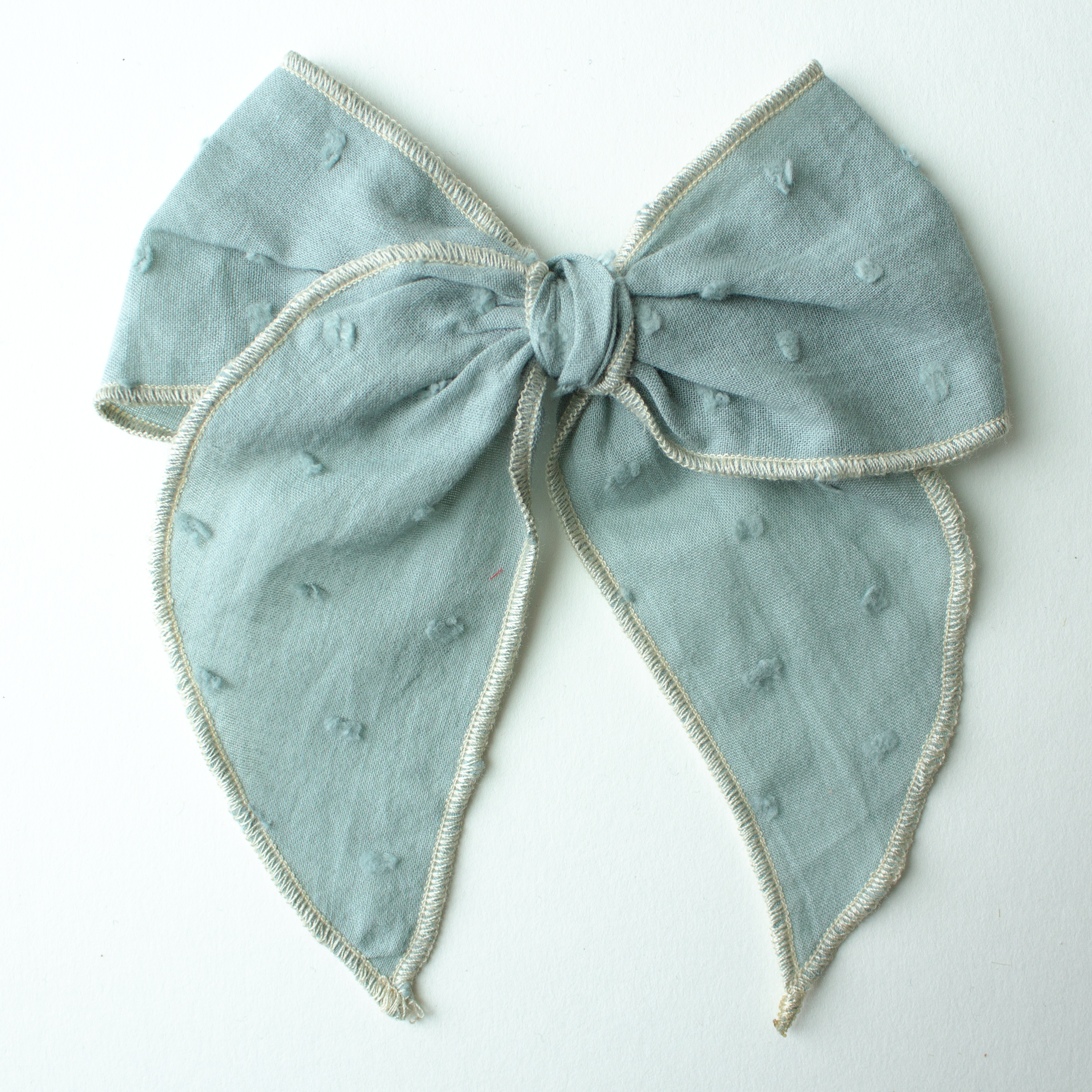 Dusty Blue Hair Bow for Girls - Large