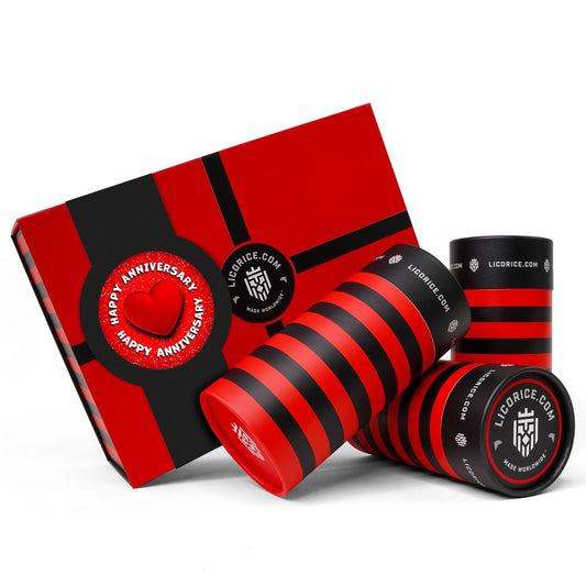 Red Licorice Happy Anniversary Gift Box