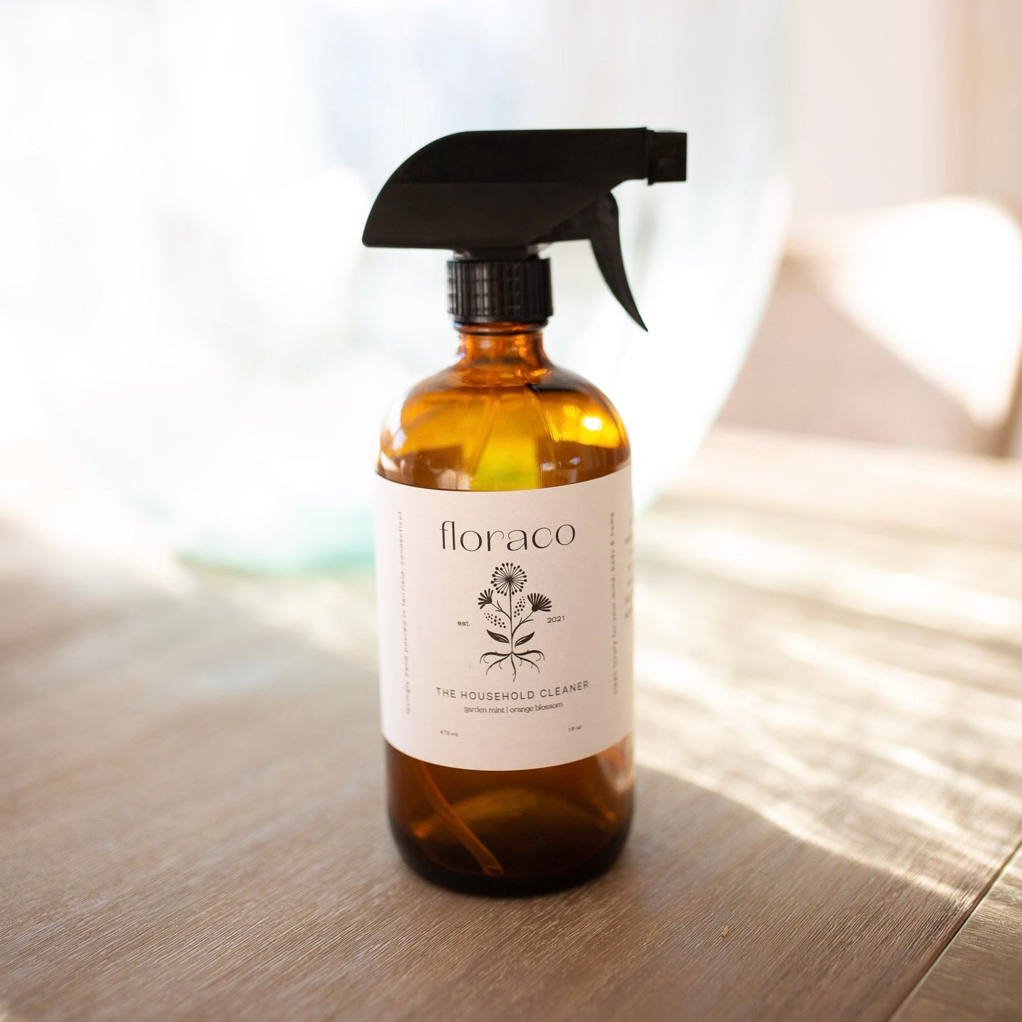 Magnolia Mint Household Cleaner Glass Spray Bottle: Wild Mint, Orange Blossom, Eucalyptus, Lemon, + Citrus Scented