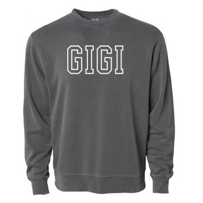 Embroidered Pigment Dye Crewneck Sweatshirt - OUTLINE NAME