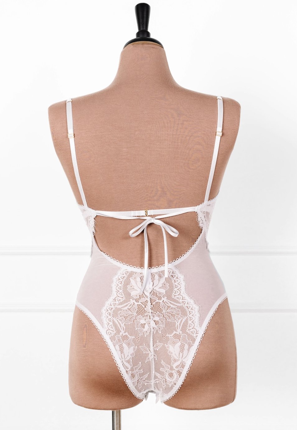 Lace & Mesh Button Teddy - Champagne