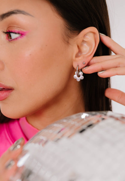 Ring Around the Daisy Hoop Earrings